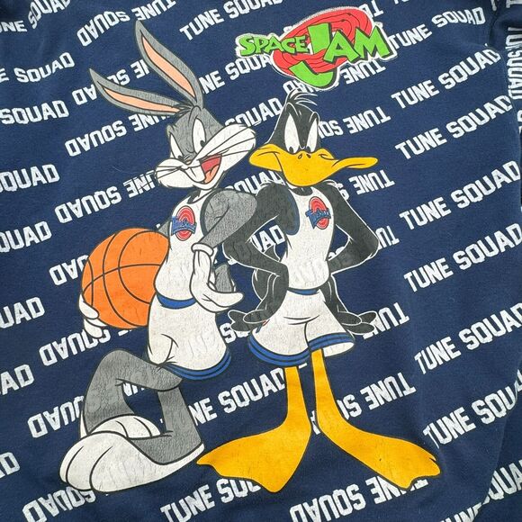 LOONEY TUNES RARE Vintage 1996 SPACE JAM Tune Squad Hoodie Sweatshirt Bugs Daffy - Picture 4 of 8